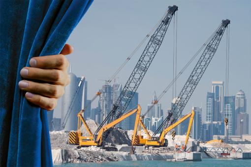 Construction work in Doha, Qatar