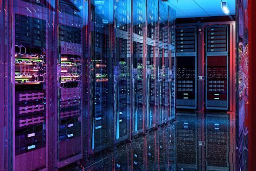 Data center server racks.